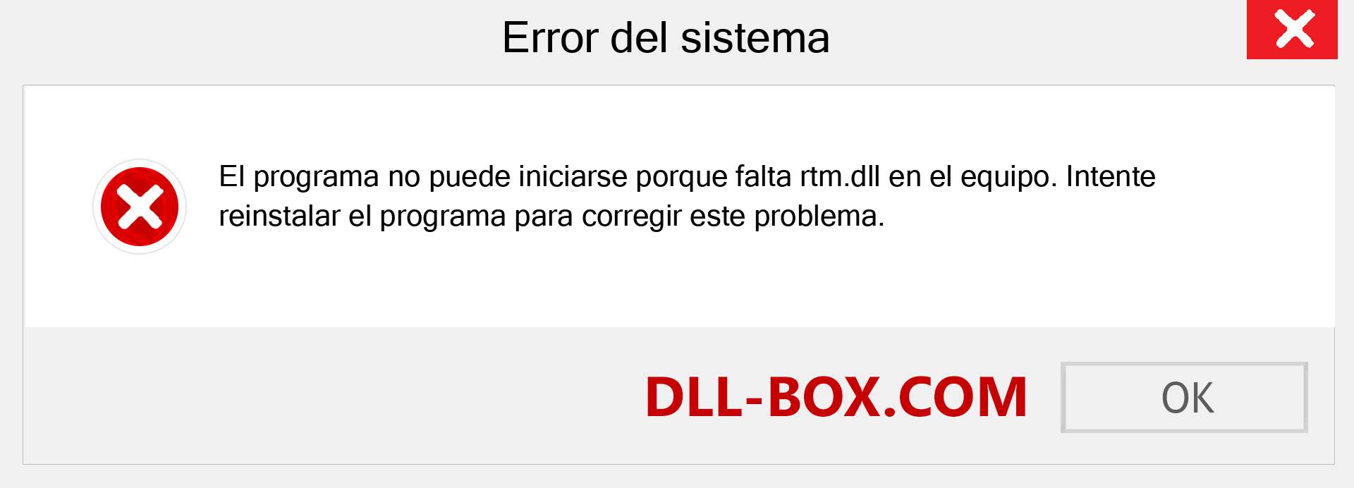 ¿Falta el archivo rtm.dll ?. Descargar para Windows 7, 8, 10 - Corregir rtm dll Missing Error en Windows, fotos, imágenes